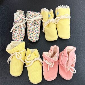 Colorful Baby Booties Set vintage